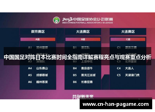 中国国足对阵日本比赛时间全指南详解赛程亮点与观赛重点分析